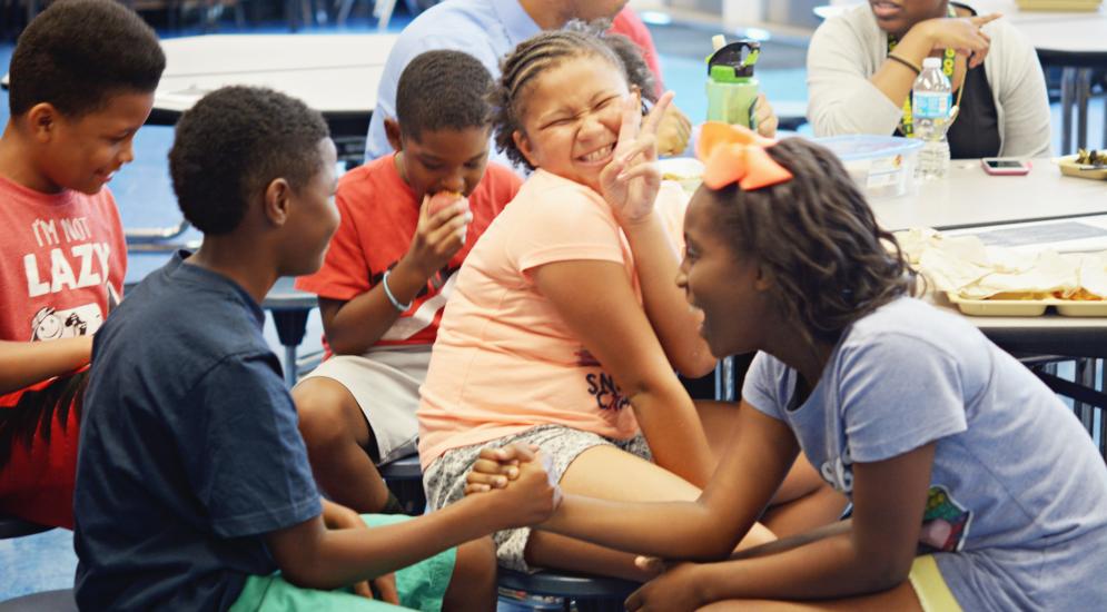 Students and teachers in a classroom